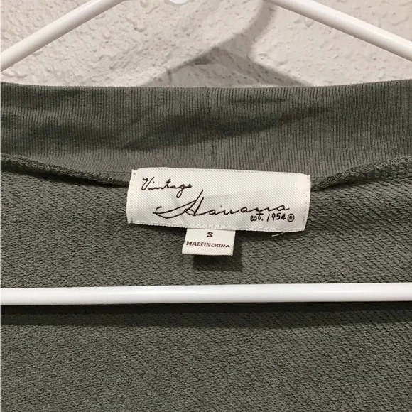 Vintage Havana Slouchy Oversized Cardigan Sweater Size S Green Ivory Knit Sleeve - Picture 2 of 6